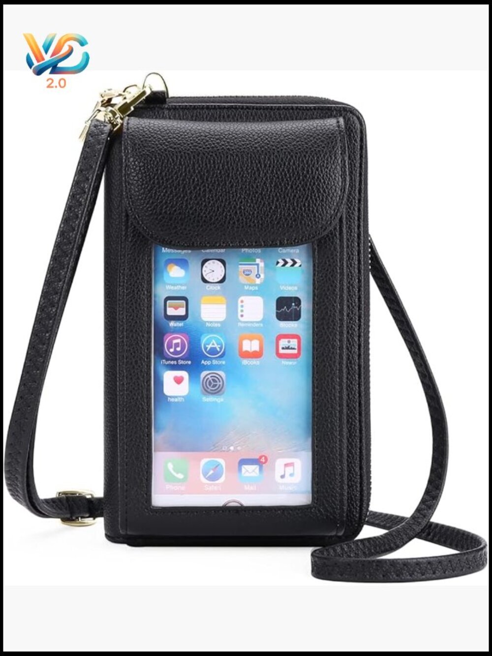 Small PU Leather Crossbody Cell Phone Bag Purse with RFID
